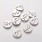 Non-Tarnish 201 Stainless Steel Charms, Flat Round with Number, Num.5, 12mm