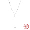 925 Sterling Silver Pendant Necklaces, Natural Freshwater Pearl Necklaces, Real Platinum Plated, 16.06 inch(40.8cm)