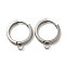 Tarnish Resistant 201 Stainless Steel Huggie Hoop Earrings Findings, with Vertical Loop, with 316 Surgical Stainless Steel Earring Pins, Ring, Stainless Steel Color, 18x3mm, Hole: 2.7mm, Pin: 1mm