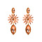 Sparkling Geometric Earrings with Alloy and Colorful Rhinestones for Women's Party Look, Coral, size 1