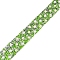 0.4M Resin Pearl & Rhinestone Beaded Trim, Iron On Patch Hotfix Ribbon with Adhesive Back, for DIY Art Craft, Lime, 1-1/8 inch(30mm), about 0.44 Yard(0.4m)/pc