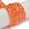 Electroplate Glass Beads Strands, Pearl Luster Plated, Faceted, Star, Orange Red, 3x4x4mm, Hole: 1mm, about 98pcs/strand, 12.60''(32cm)