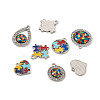 12Pcs 6 Style Zinc Alloy Enamel Pendants FIND-TA0001-63-10