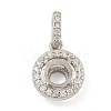 925 Sterling Silver Micro Pave Clear Cubic Zirconia Open Back Bezel Pendant Cabochon Settings STER-B005-20P-1