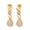 Brass Micro Pave Cubic Zirconia Dangle Stud Earrings EJEW-P252-06C-G-1