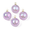 ABS Plastic Imitation Pearl Pendants PACR-T015-03B-1