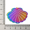 Ion Plating(IP) 201 Stainless Steel Etched Metal Embellishments Pendants STAS-G328-02H-RC-3