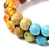 Round Imitation Amber & Mixed Stone Braided Bead Bracelet for Girl Wome X1-BJEW-JB06962-01-5