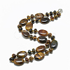 Natural Tiger Eye Beaded Necklaces NJEW-S394-14-1