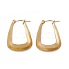 201 Stainless Steel Trapezoid Hoop Earrings with 304 Stainless Steel Pins for Women EJEW-B016-10G-1