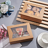 Rectangle Kraft Paper Storage Gift Boxes with Clear Visible Window CON-WH0095-89-4