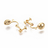 Brass Screw On Clip Earring Converter KK-T051-43G-NF-3