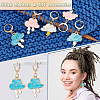 Alloy Enamel Cloud with Raindrop/Lightning Bolt Charm Locking Stitch Markers HJEW-PH01724-4