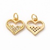 Rack Plating Brass Micro Pave Cubic Zirconia Charms ZIRC-K089-02G-1