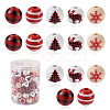 Beadthoven 100Pcs 5 Style Christmas Themed Dyed Natural Wooden Beads WOOD-BT0001-07-2