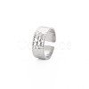 Non-Tarnish 304 Stainless Steel Hammered Flat Open Cuff Ring for Women RJEW-S405-208P-3