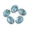 Assembled Synthetic Gold Line Turquoise and Larimar Cabochons G-D0006-G01-06-1