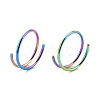 Rainbow Color Double Nose Ring for Single Piercing AJEW-C010-02M-03-2
