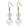 Natural Shell Heart Dangle Earrings EJEW-JE05583-01-1