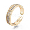 Micro Pave Clear Cubic Zirconia Cuff Rings RJEW-N039-14-1