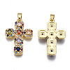 Brass Micro Pave Cubic Zirconia Pendants X-ZIRC-N039-157B-NF-2