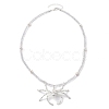 Halloween Spider Pendant Necklaces NJEW-TA00147-01-4