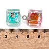 AB Color Resin Cube Pendants RESI-U002-04-3