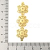 Brass Pave Clear Cubic Zirconia Three Flower Links Connector Charms KK-P277-61G-3