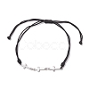 4Pcs 4 Colors 304 Stainless Steel Triple Cross Link Braided Bracelets BJEW-JB10772-3