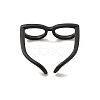 Brass Glasses Frame Open Cuff Ring for Women X-RJEW-F140-140EB-2