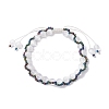 Round Natural Selenite Braided Beaded Bracelets BJEW-JB10363-1