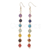 Natural & Synthetic Mixed Stone & Pearl Beaded Dangle Earrings & Bracelet SJEW-JS01261-5