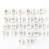 156Pcs 26 Style White Plating Acrylic Letters Beads SACR-YW0001-02-2