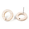 Ash Wood Stud Earring Findings EJEW-N017-011V-3