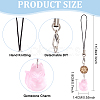 Cell Phone Strap Charm Fox Glass & Ivory Nut Charm Hanging Keychain for Women HJEW-PH01836-2