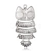 Antique Silver Plated Alloy Enamel Owl Pendants for Halloween Jewelry ENAM-J083-12AS-2