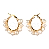 Ring Natural Pearl Beads Hoop Earrings for Girl Women EJEW-JE04685-5