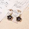 3Pairs 3 Colors Pentagon and Shell Pearl Dangle Stud Earrings EJEW-TA00056-4