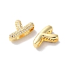 Rack Plating Brass Micro Pave Cubic Zirconia Slide Charms KK-C084-34G-Y-2