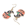 3Pairs 3 Styles Halloween Alloy Enamel Dangle Earrings EJEW-JE05823-5