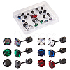  12Pcs 6 Colors Cubic Zirconia Diamond Stud Earrings EJEW-TA0001-09-1