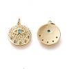 Brass Micro Pave Cubic Zirconia Hammered Pendants ZIRC-L098-011G-2