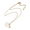 Summer Beach Shell Shape & Starfish Pendant Necklaces NJEW-B118-03G-07-2