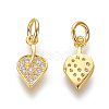 Brass Micro Pave Cubic Zirconia Charms ZIRC-J021-25-RS-3