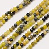 Natural Gemstone Yellow Turquoise(Jasper) Round Beads Strands G-A130-3mm-L01-1