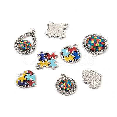 12Pcs 6 Style Zinc Alloy Enamel Pendants FIND-TA0001-63-1