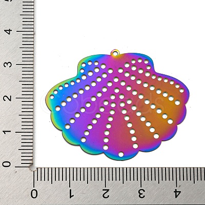 Ion Plating(IP) 201 Stainless Steel Etched Metal Embellishments Pendants STAS-G328-02H-RC-1