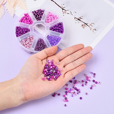 8 Style 6/0 Glass Round Seed Beads SEED-YW0001-39C-1