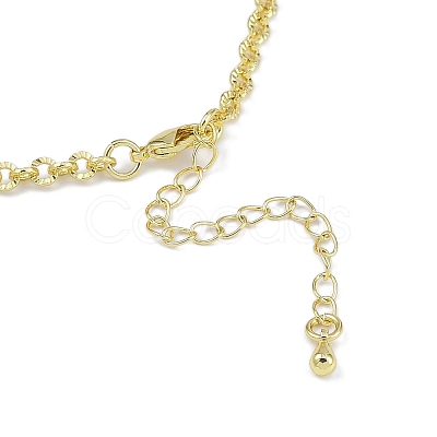 Rack Plating Brass Textured Cable Chain Necklaces for Women NJEW-K382-06G-1