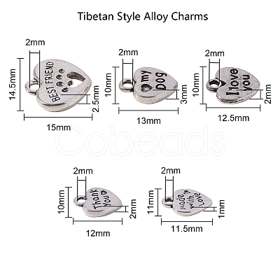 Tibetan Style Alloy Charms TIBE-CJ0001-08-1